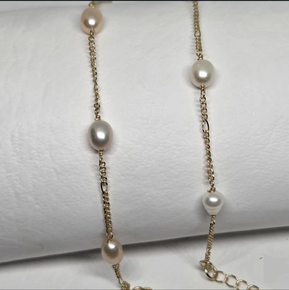 Genuine Freshwater Pearls 18K Gold-plated Adjustable Bracelet - Image 3 of 4