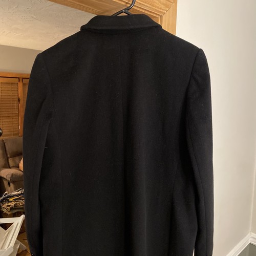 LL Bean Womens 70%WOOL/CASHMERE Black Long Pea Coat Insulated Jacket Size 12 - Picture 5 of 18