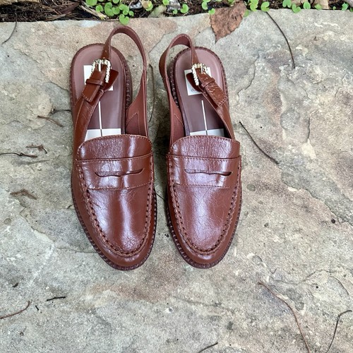 Dolce Vita womens hardi brown patent leather Slingback loafer shoe size 7 - Picture 2 of 20