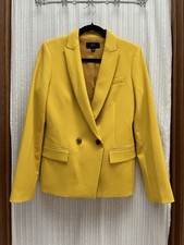 J.Crew Dover Double-Breasted Blazer Rich Gold Yellow Size 4 EUC