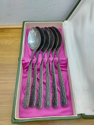 Vintage Soviet Melchior Table Spoon Set MNC USSR 6 pcs in a Box - Picture 15 of 19