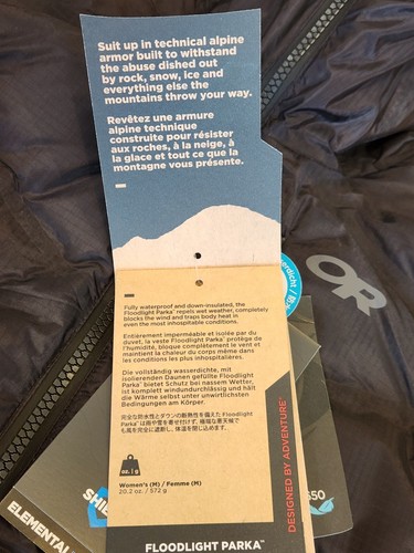 Outdoor Research Floodlight Down Parka, Women's, Medium, Black/Charcoal, NWT - Picture 11 of 14