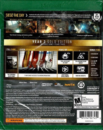 Tom Clancy's Rainbow Six Siege Year 2 Gold Edition Xbox One New Year 2 Pass More - Picture 2 of 6