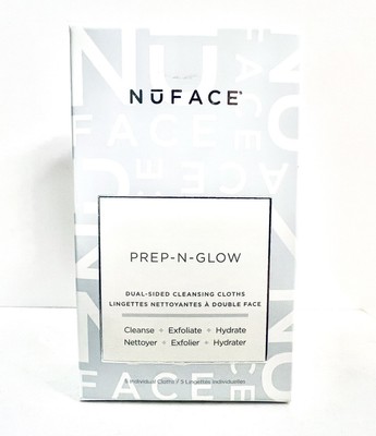 NuFACE Prep-N-Glow Dual Sided Cleansing Cloths Facial Towelettes 5 Pack