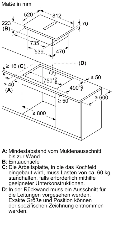 Siemens  Kochfeld-Dunstabzug-Kombination Kochfeldabzug Abluft EEK B. NEU - Bild 4 von 4