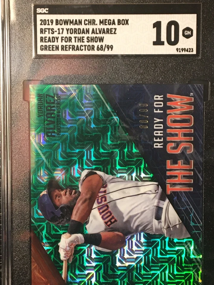 68/99 SGC 10 YORDAN ALVAREZ 2019 Bowman Chrome Ready for the Show RARE GREEN - Image 3 of 4