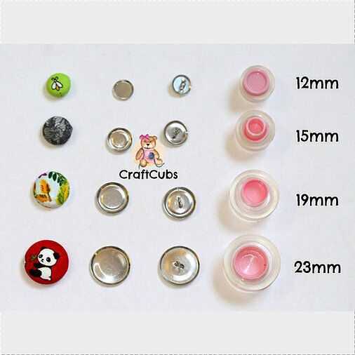Fabric Self Cover Buttons (Flat or Shank Backs) in 12mm 15mm 19mm 23mm
