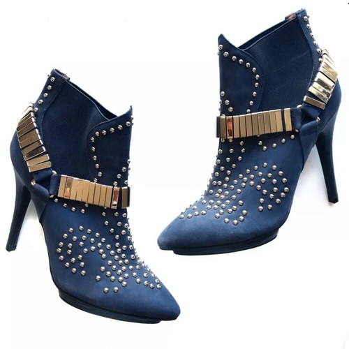 Jeffrey Campbell Volpe Red Gold Studded Bootie - Picture 4 of 9