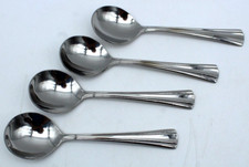 Reed  Barton BROOKSHIRE Pattern 6-1/8" Round Soup Spoons - Set of 4 - NEW 
