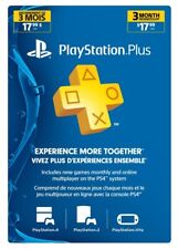 Sony PlayStation PS Plus 3 Month Membership Subscription Card (USA