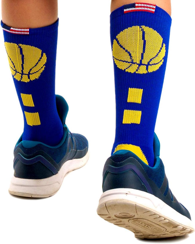 Youth Boys Basketball Socks Sports Athletic Crew Socks with Basketball Arm Sleev - Picture 3 of 12
