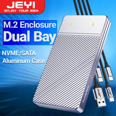 JEYI New Dual Bay SSD Enclosure USB Gen 10Gbps for