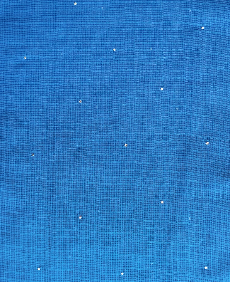 Bufanda estampada en bloque a mano - aguas profundas - 12" x 86" - algodón/seda Foto 2 de 3