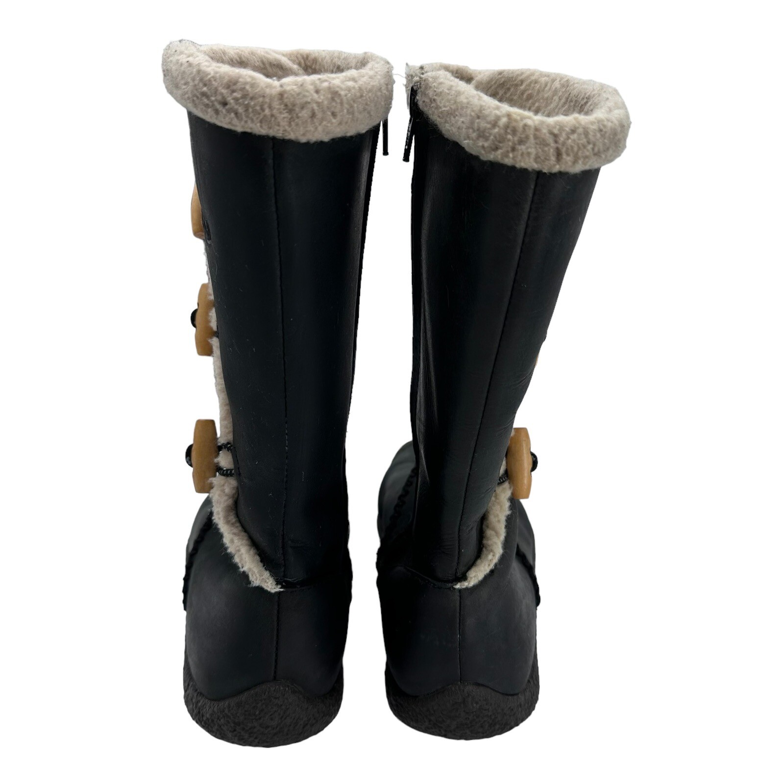 Stivali da neve invernali Keen Kaley da donna taglia 6 5 cerniera laterale in pelle neri