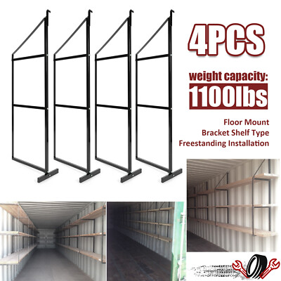 22''x60'' Shipping Container Shelving Shelf Bracket Steel Universal Pack of 4 New