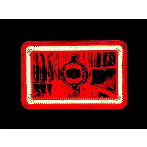 4X6" Red LED COB Halo Crystal Glass/Metal Headlight Light Bulb Headlamp Pair - Picture 5 of 9
