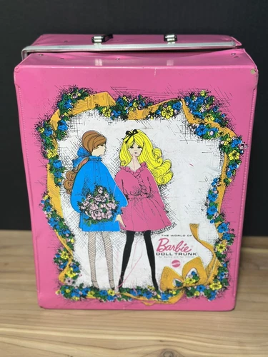 Vintage The World Of Barbie Doll Trunk Pink 1968 Pre-owned