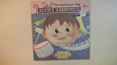 Peter Pan Records The Grasshoppers Sing ALVIN'S HARMONICA 6 3/4'' 78 RPM 1959