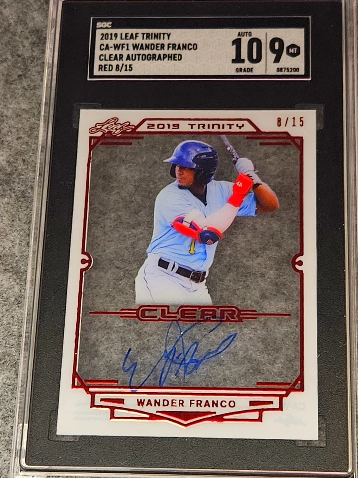 LOT - 2019 Leaf Trinity WANDER FRANCO Clear Acetate Red Auto 8/15 On Card - Image 2 of 4