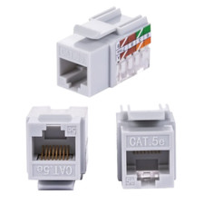 5 pack Cat5e 45  Angled Keystone Jack Network 110 Punchdown 8P8C Cat5 Gray