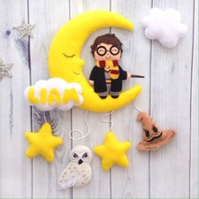 Harry Potter Personalized Name Baby Mobile Custom Felt Moon Crib Nursery Decor