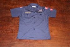 Boy Scouts of America BSA Youth Shirt Blue Medium Sewn Patches Short Sleeve