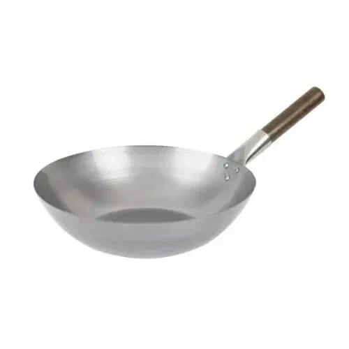 Carbon Steel Wok Deep Chinese Asian Cooking Wooden Handle Stir Fry Pan Flat Pan
Opens in a new windo