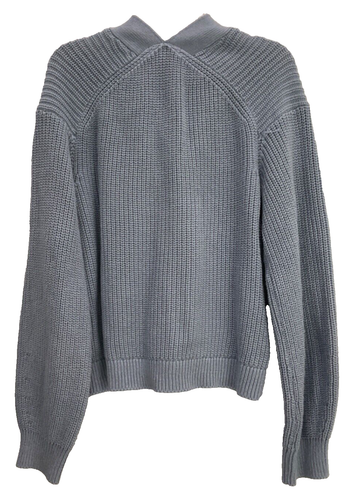 H & M Button Up Sweater Size XS Light Blue Thick Cable Knit Long Sleeve New 184 - Picture 6 of 8