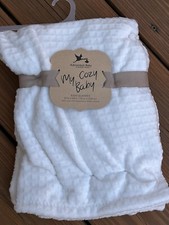 Adirondack My Cozy Baby Blanket Ivory Squares Textured Lightweight Unisex New