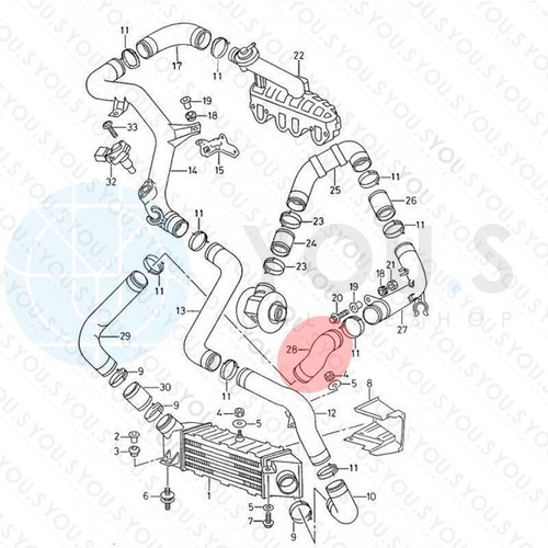 VW POLO Variant (6KV5) 1.9 TDI Turboschlauch Ladeluftschlauch 6K0145834C - Bild 2 von 2