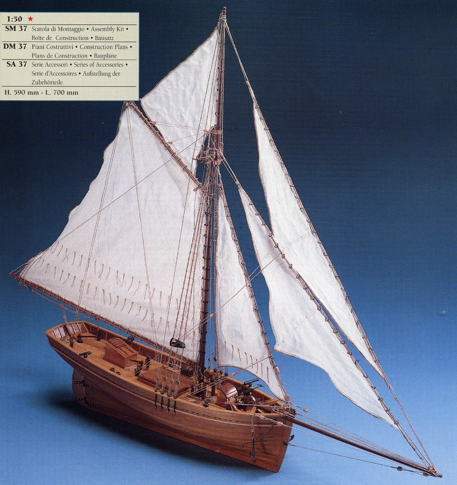 COREL SM37 BARCA Modello SHENANDOAH imbarcazione Nave CUTTER americano 1:50 - Immagine 2 di 3