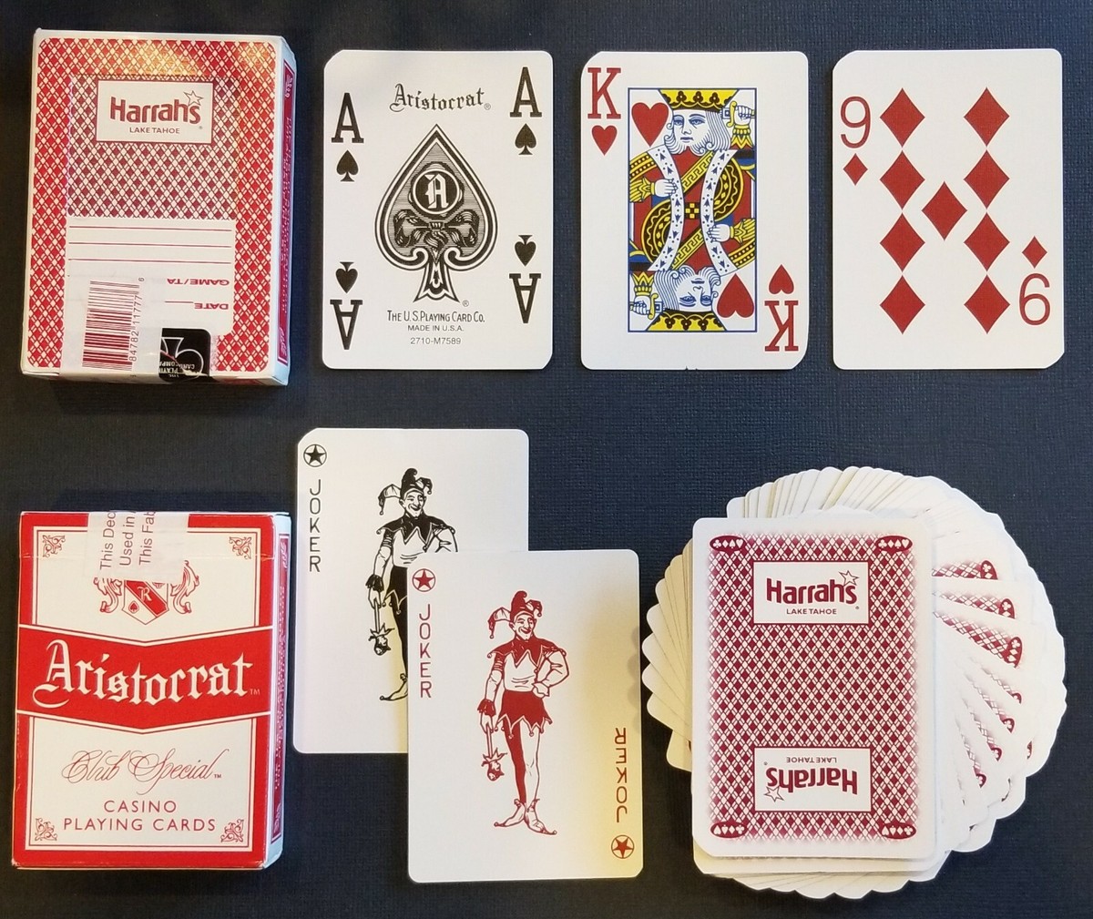 Harrah’s Casino, Lake Tahoe, NV Playing Cards. Casino-Used 52 + 