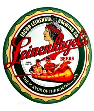LEINENKUGELS BEER SIGN-STICKER CHIPPEWA FALLS WI INDIAN MAIDEN 4 Sizes