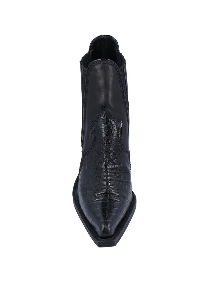 Botas vaqueras de cuero negras Dsquared2 estilo occidental mujer 7 Foto 3 de 4