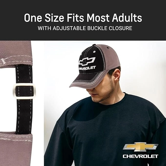 Gorra negra con correa ajustable Chevrolet con licencia Foto 4 de 4