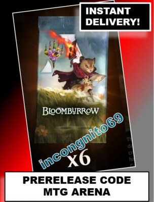 MAGIC MTG MTGA ARENA CODE CARD PRERELEASE 6 BOOSTER PACKS BLOOMBURROW BLB