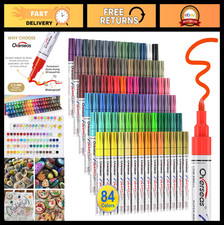 84 Colors Paint Pens - Oil-Based Permanent Markers, Quick Drying, Waterproof, Me