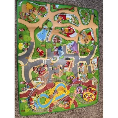 Fisher Price Little People Foam Play Mat Town Farm Amusement Park Road Map Rug