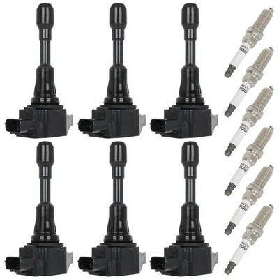 6pcs For Nissan For GT-R 3.8L 09-21 Ignition Coil & Double Iridium Spark Plug