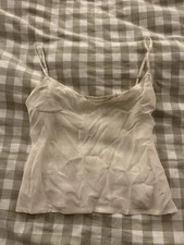 Max Studio Women’s 100% Silk Camisole Blouse White/Cream Size S