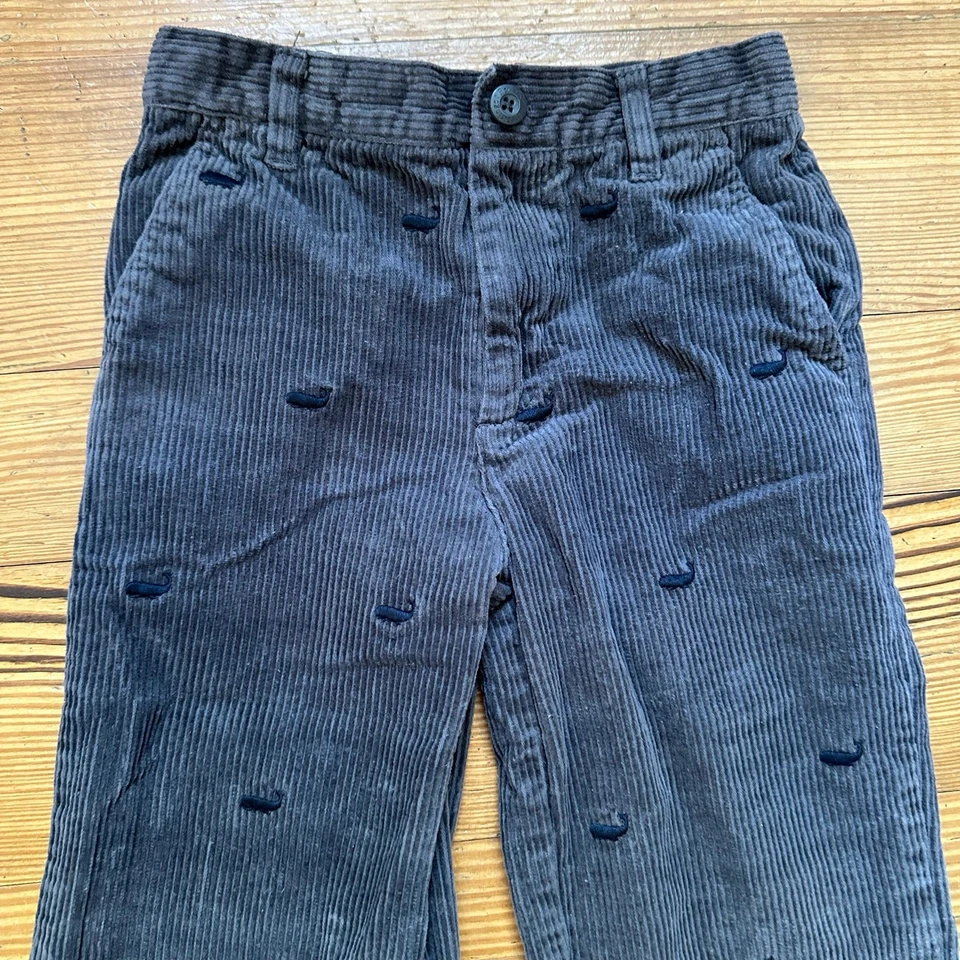 Kitestrings 深灰色鲸鱼刺绣灯芯绒裤子 尺寸 6 — 第 2/4 张图片