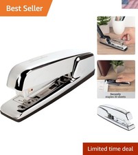 Brand New Metal Desktop Stapler in Chrome - 30 Sheets Capacity Jam Free