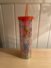 Cypress 16 oz insulated cup with Freezable ice cubes NWOT Pink multicolor