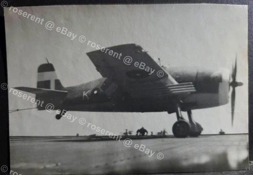WW2 Far East an R.N.Grumman Hellcat with Rocket Rails -original photo 13 by 9cm