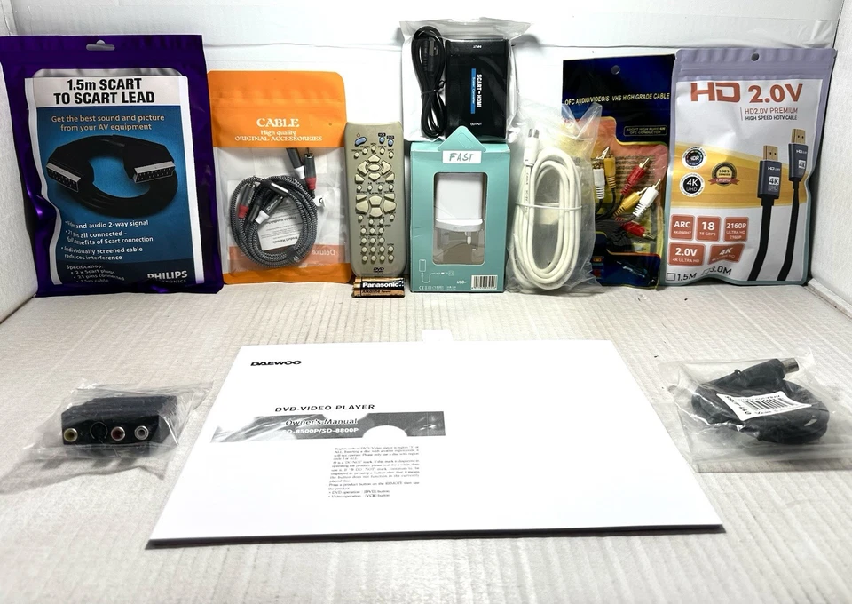 Daewoo SD‑8800P HDMI VHS Video/DVD/VCR Player Cassette Recorder – Premium Bundle - Image 2 of 4