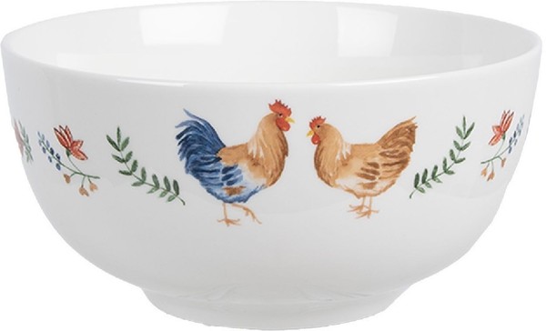 Clayre & Eef Carybo Schale Keramik Weiß Ø 14X7 Cm 500 Ml Landhausstil-image