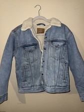 Levi Strauss  Co. Sherpa Lined Denim Button-Up Jean Jacket Blue Womens Size S