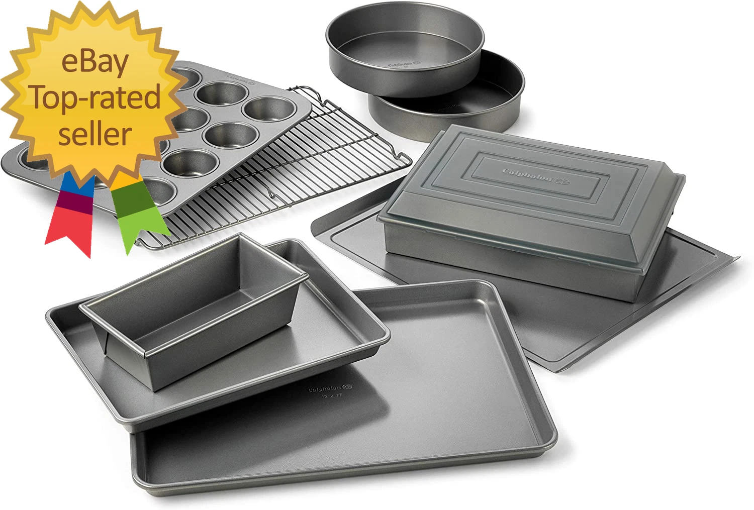 10-Piece Nonstick Bakeware Set Includes Baking Sheet Cookie Sheet Cake Pans