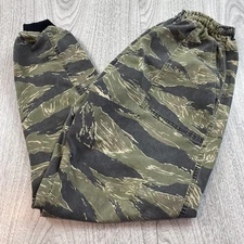 Vintage Tiger Stripe Camo Pants Elastic Waist w/ Ankle Cuff Men's M Cotton