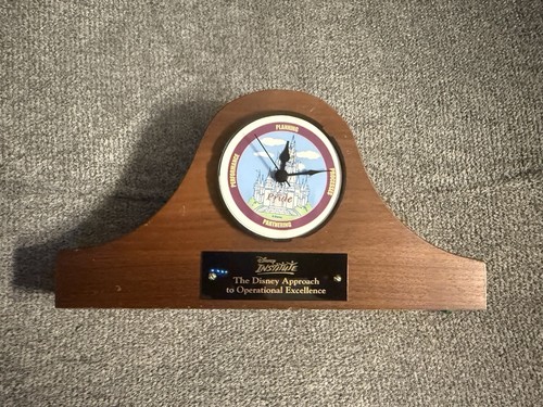 Disney Institute commemorative Wooden Mantel Clock Rare Award Working